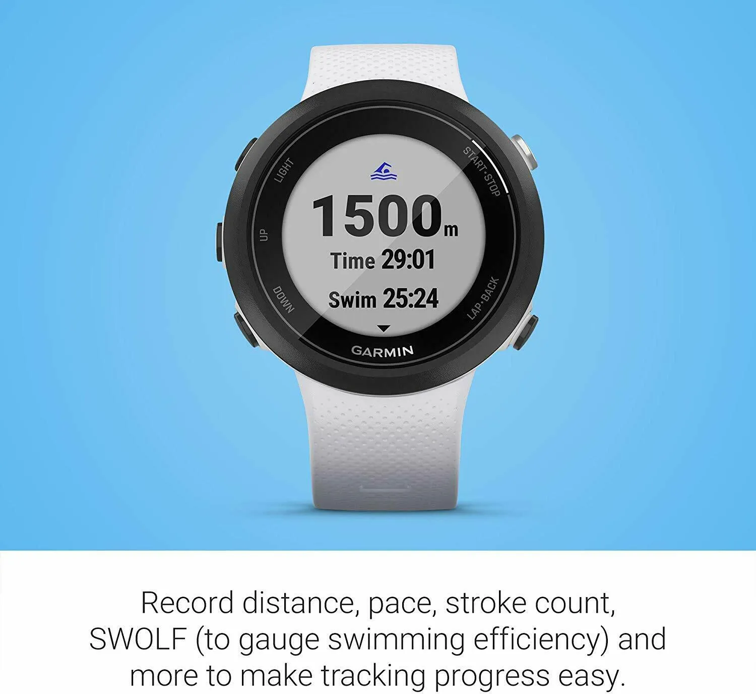 Garmin Swim 2 advanced swimming GPS smartwatch color whitestone
