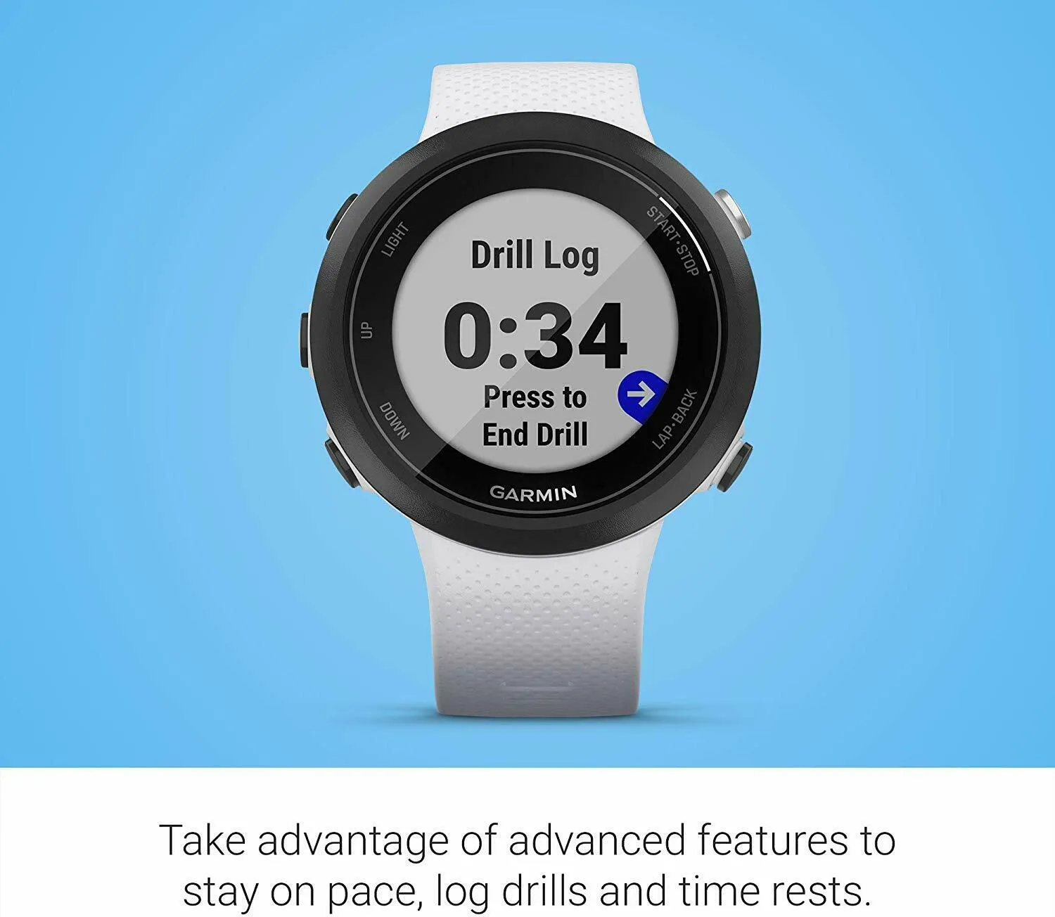 Garmin Swim 2 advanced swimming GPS smartwatch color whitestone