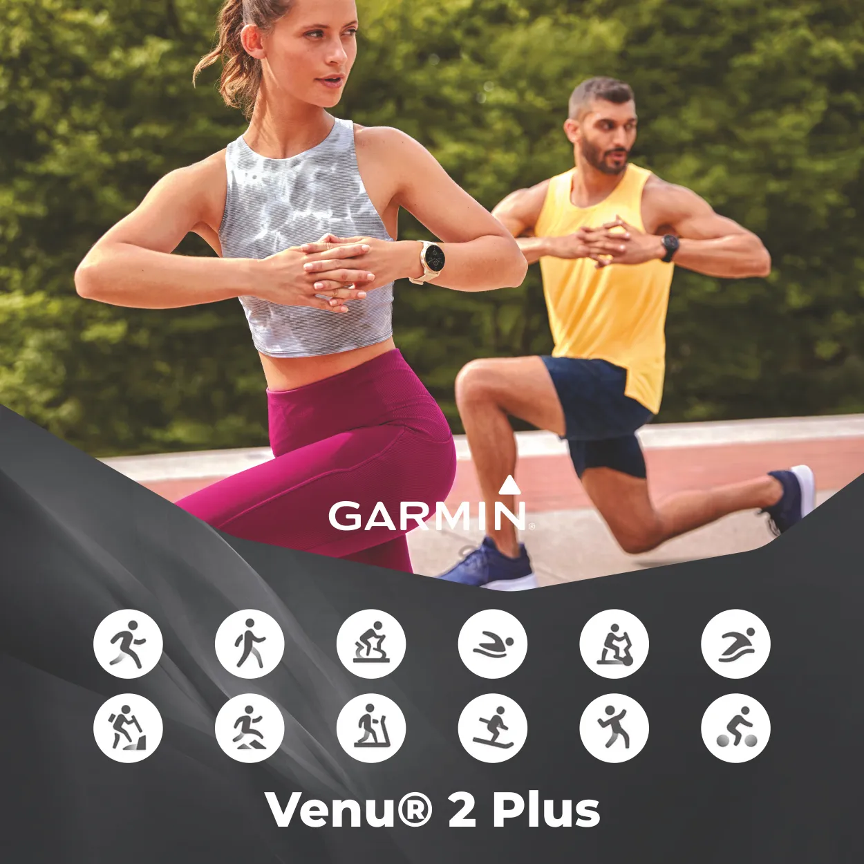 Garmin Venu 2 Plus GPS Multisport Smartwatch with Call and Text, Music, Adv HM FF and Wearable4U EarBuds Bundle