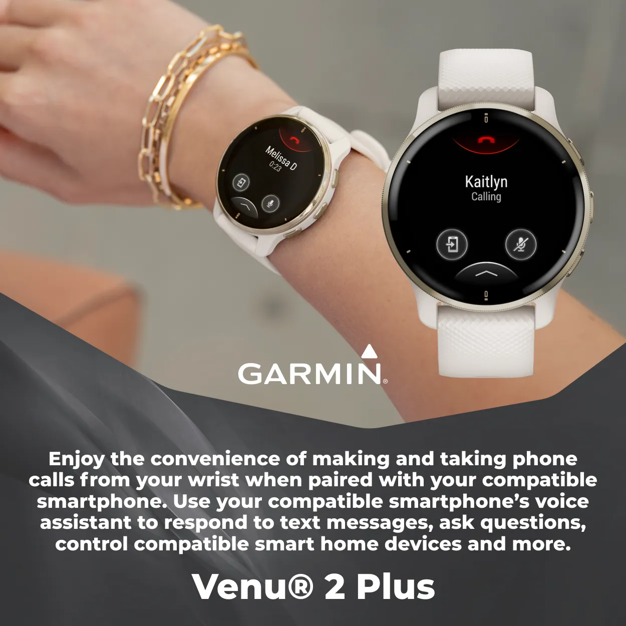 Garmin Venu 2 Plus GPS Multisport Smartwatch with Call and Text, Music, Adv HM FF and Wearable4U EarBuds Bundle