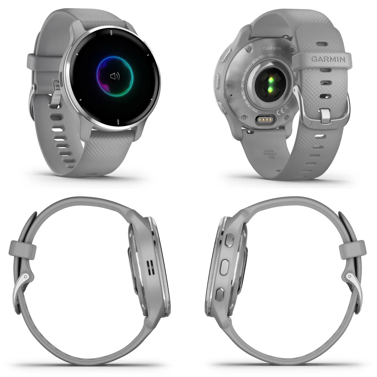 Garmin Venu 2 Plus GPS Multisport Smartwatch with Call and Text, Music, Adv HM FF and Wearable4U EarBuds Bundle