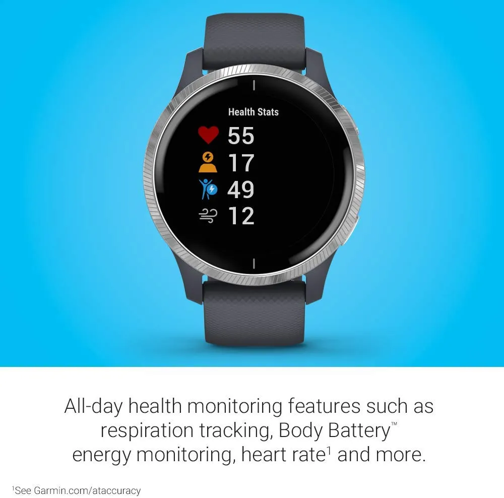Garmin Venu GPS Smartwatch with AMOLED Display and Wearable4U Power Pack Bundle