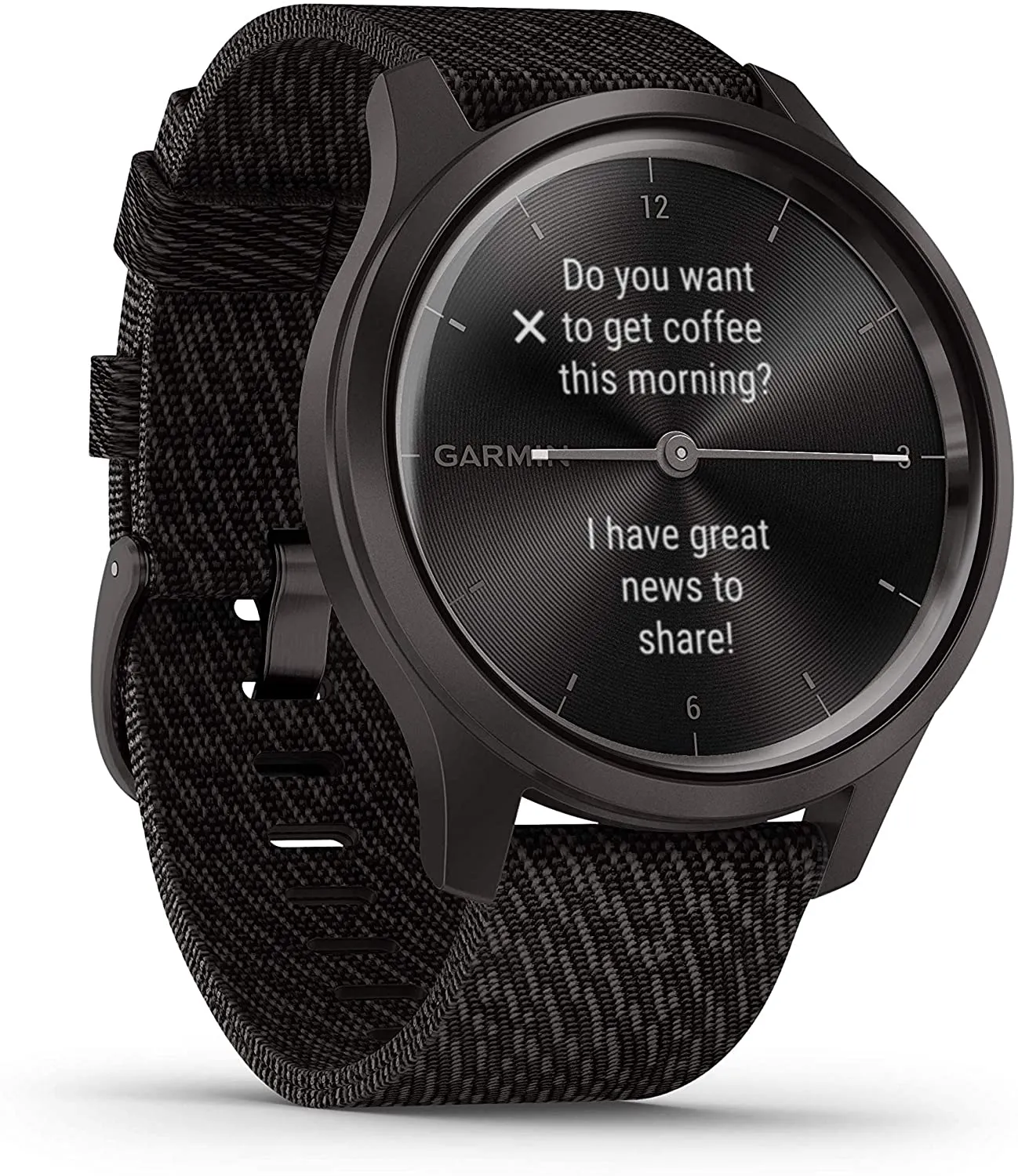 Garmin Vivomove 3 Style, Hybrid Smartwatch with Included Wearable4U Ultimate Black Earbuds with Charging PowerBank Case Bundle (Black/Slate, Nylon)