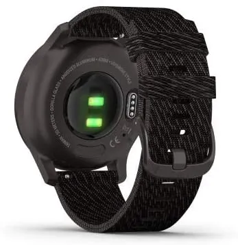 Garmin Vivomove 3 Style, Hybrid Smartwatch with Included Wearable4U Ultimate Black Earbuds with Charging PowerBank Case Bundle (Black/Slate, Nylon)