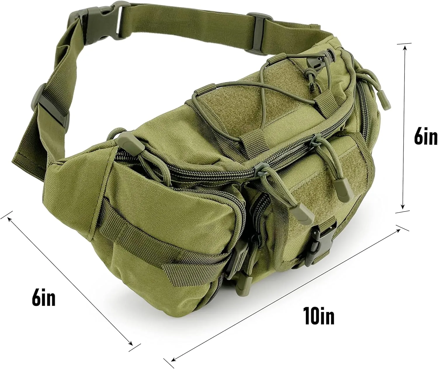 Gespann Tactical Waist Pack Fanny Pack Military Waist Bag Versatile EDC Hip Pack for Outdoor Sports and Everyday Carry (Army Green)