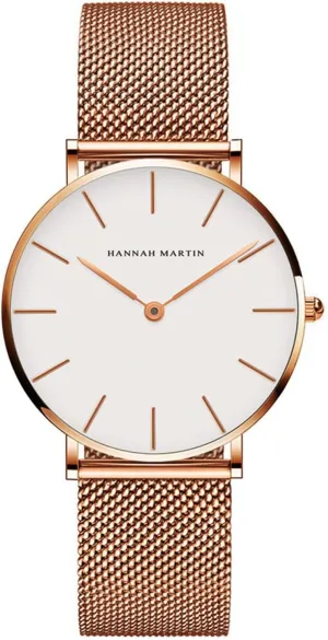 Gold Watches for Women Classy Round Quartz Watch Minimalist Waterproof Ladies Bracelet Wrist Watch,Stainless Steel Band,Reloj Mujer