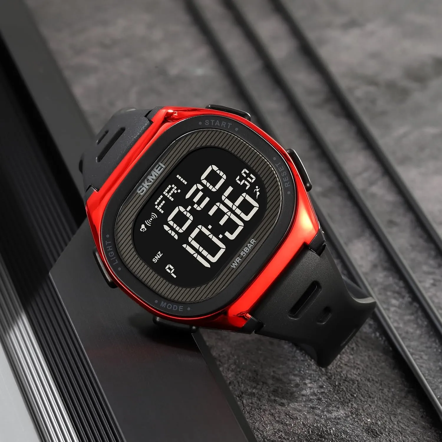 Gosasa Men's Waterproof Digital Sports Watch Military Style Multifunction Watch with Dual Display, Stopwatch, EL Backlight, Date Display, Alarm, Hourly Chime, Countdown Timer, 12/24-Hour Format