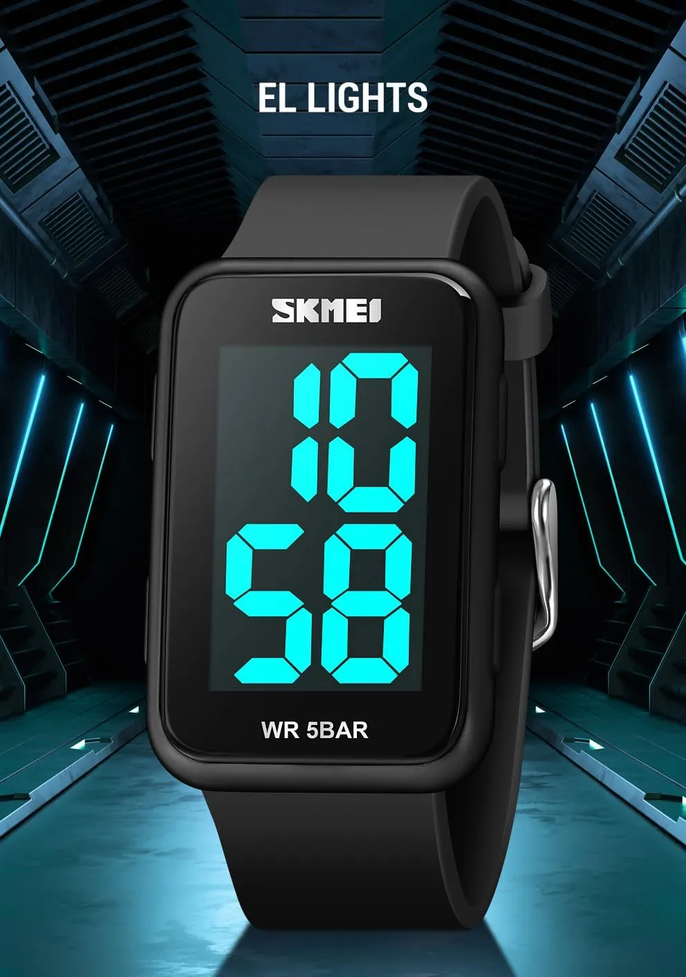 Gosasa Square Men's Women's Digital Watch Big Numbers Dial Waterproof LED Watches