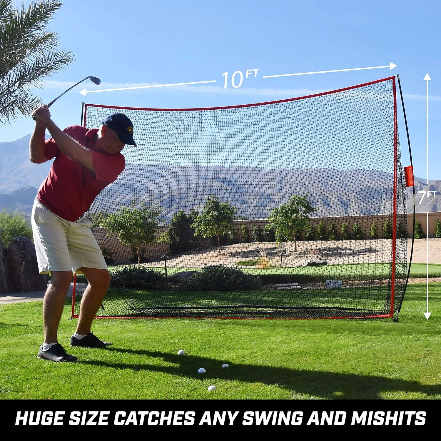 GoSports Golf Practice Hitting Net - Choose Between Huge 10 x7 ft or 7 x7 ft Nets -Personal Driving Range for Indoor or Outdoor Use - Designed by Golfers for Golfers
