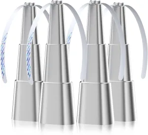 Grete Gotye Portable Battery Powered Food Fans for Tables Up to 15 Hours Working Time, Indoor Outdoor Mute Food Fan with Hook, Tabletop Fan for Home Restaurant Party Picnic Patio (4 Pack Silver)