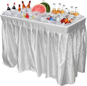 GUAGUA Ice Cooler Table - Portable Bar Table for Events Outdoor Cooler Stand with Drain for Parties Drink Foldable Picnic Table Party