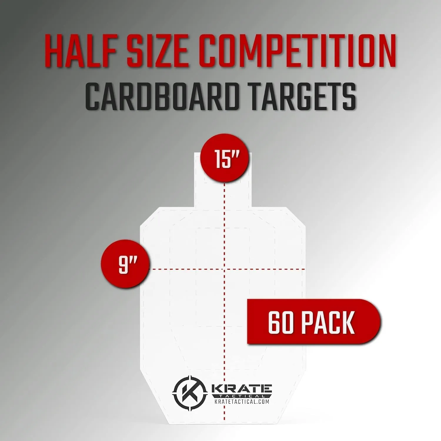 Half-Size Competition Cardboard Targets – 15” Practice Shooting Targets
