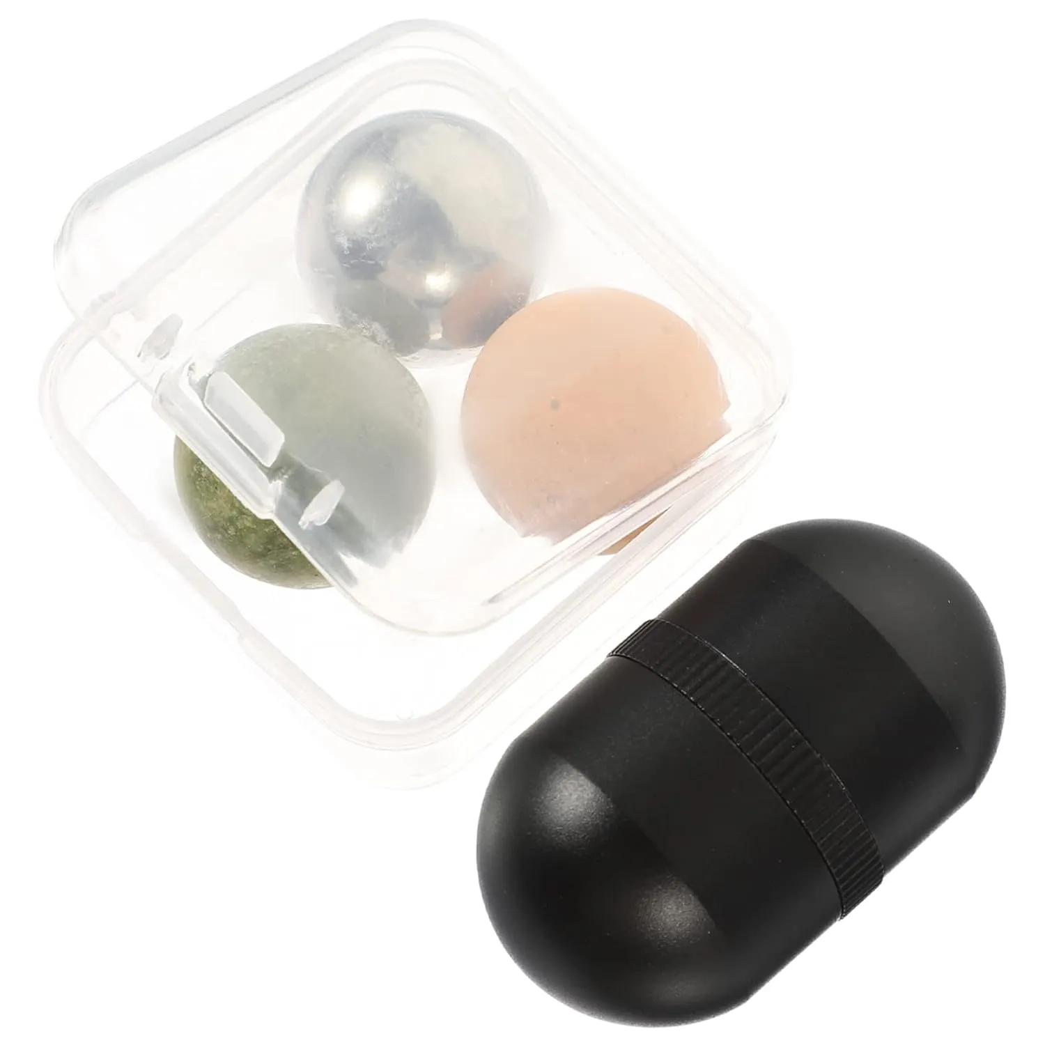 Happyyami Facial Stone Massager Jade Facial Roller Volcanic Stone Balls Beauty Jade Ball Tighten Skin Daily Use Tool