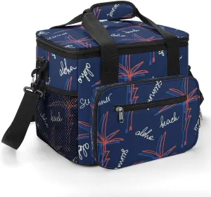 Hawaiian Palms Summer Beach 22.5L Insulated Camping Coolers Bag Large Leakproof Ice Chest for Beach Travel Picnic