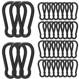 Heavy Duty Carabiner Clip 4 Inch, 36Pcs M10 3/8" Black Large Spring Snap Hook, Quick Link Keychain Hook for Outdoor Camping, Swing, Hammock, Hiking, Gym, 770LBS Holding Capacity