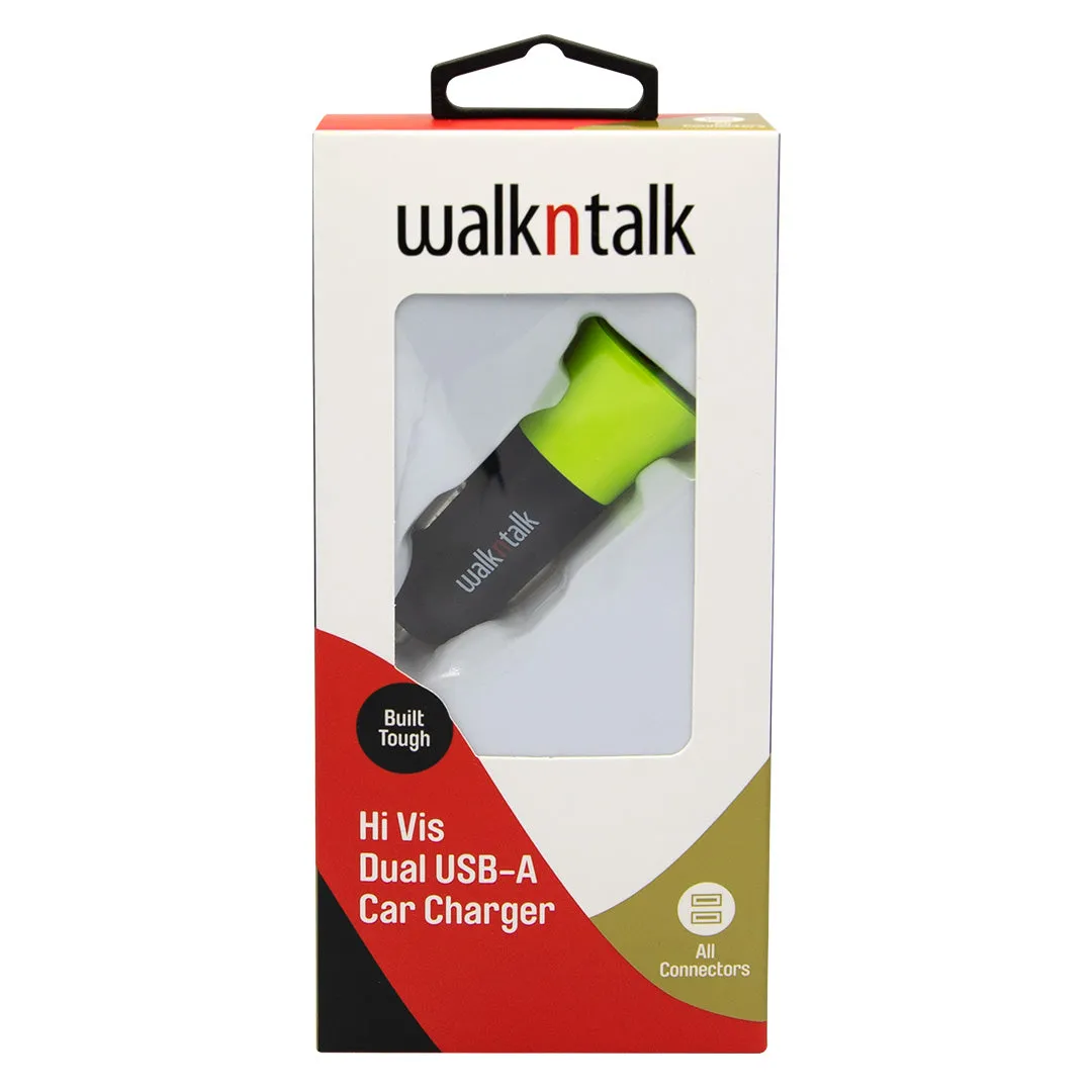 Hi Vis Car Charger Dual USB Yellow
