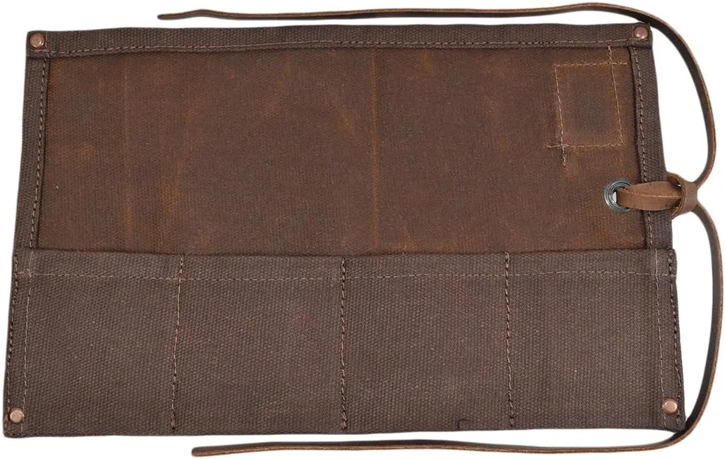 Hide & Drink, Travel Watch Roll Organizer with 4 Slots, Easy Carry-On Watchlover Storage, Waxed Canvas, Handmade Travel Case, Honey Bourbon
