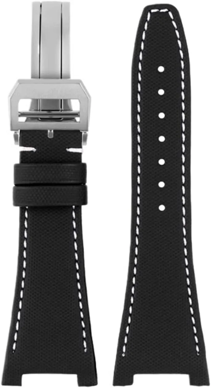 High Density Nylon Watch Strap For IWC Ingenieur Family IW500501 IW378507 Band Concave Interface Bracelet Waterproof Cowhide Bottom watchbands