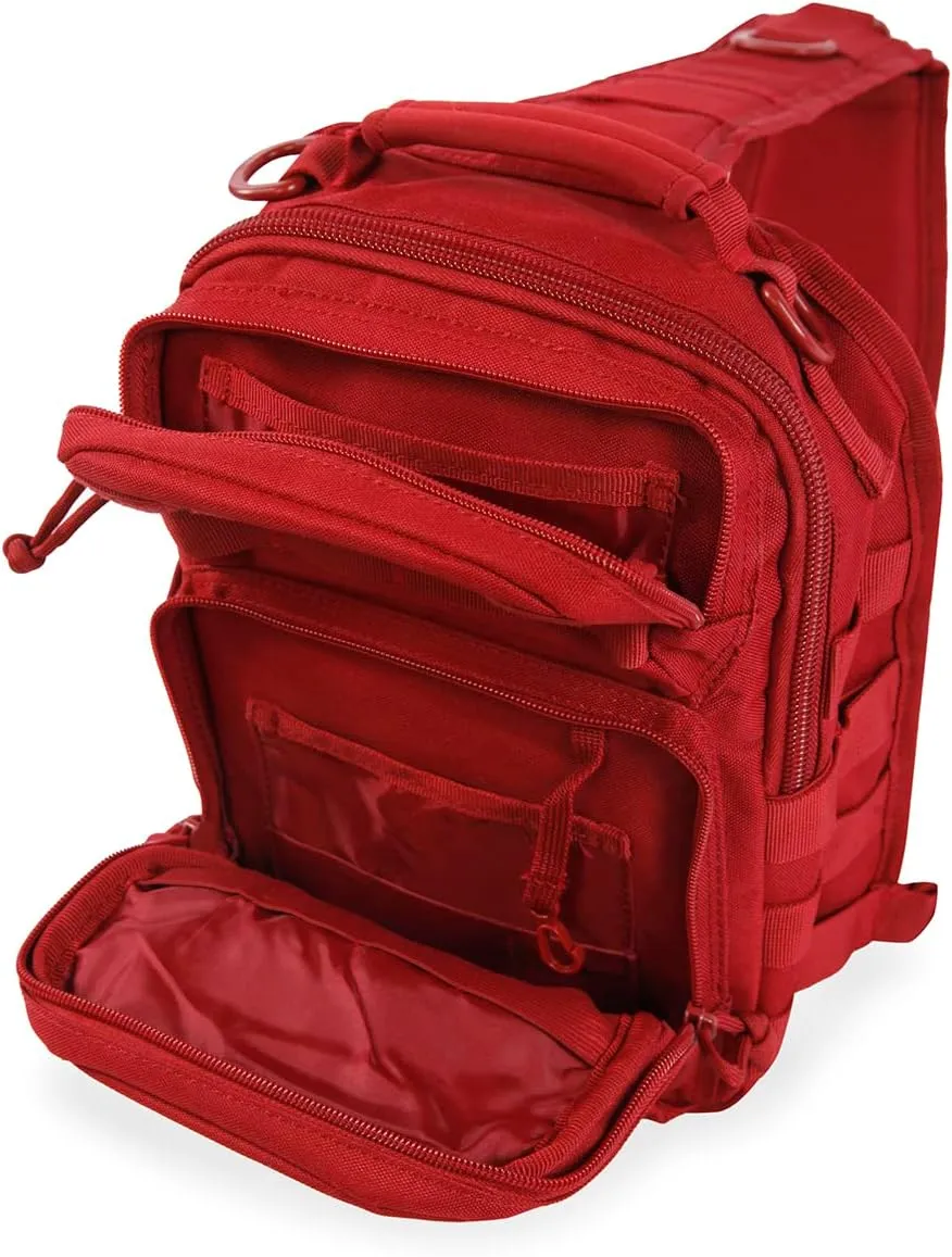 Highland Tactical Tactical Sling Backpack, Dark Maroon, One_Size