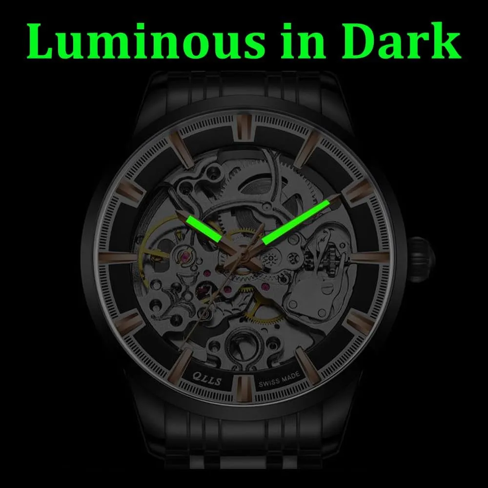 Hollow Out Automatic Mechanical Watch Men's Fashion Trend Luminous Man Watches Waterproof