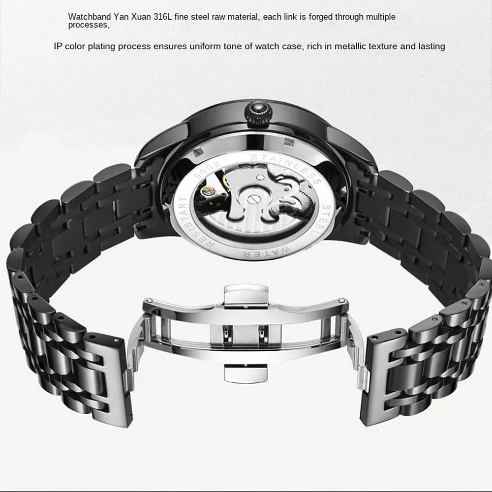 Hollow Out Automatic Mechanical Watch Men's Fashion Trend Luminous Man Watches Waterproof