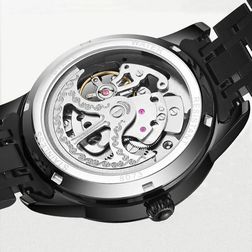 Hollow Out Automatic Mechanical Watch Men's Fashion Trend Luminous Man Watches Waterproof