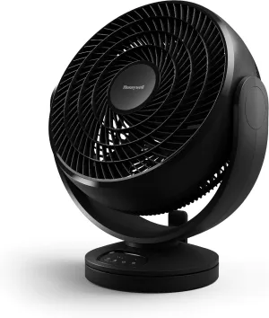 Honeywell HF715 Turbo Force Floor, Small, Black – Oscillating Personal Fan for Home or Office with Remote Electronic LED Controls-3 Speeds and 90 Degree Pivot