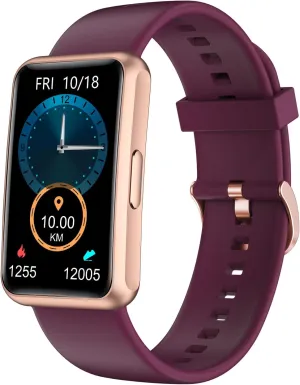 HUAKUA Fitness Tracker No Bluetooth No APP No Phone Needed, Fitness Watch for Men Women Parents IP68 Waterproof with Full Touch Screen Steps Calories Counter Sleep Tracker Alarm Clocks (Purple)