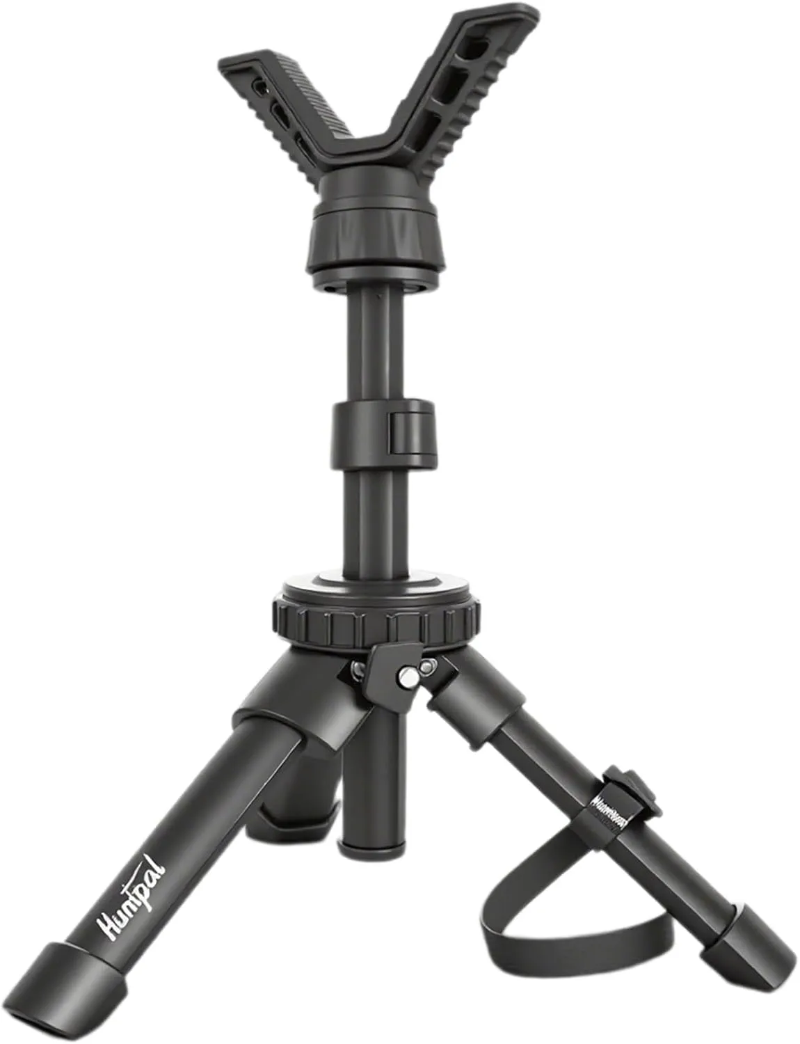 HUNTPAL Shooting Stick Gun Rest Rifle Shooting Tripod for Hunting Shooting, Aluminum Compact Portable Mini Table Bench Range Shooting Stand with Adjustment Center Column & 360° Rotate V Yoke