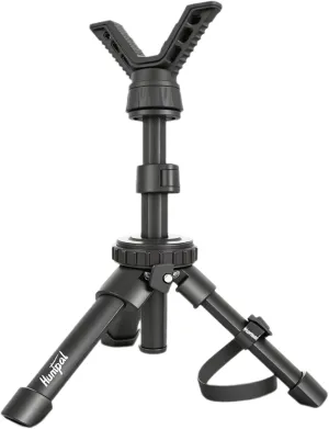 HUNTPAL Shooting Stick Gun Rest Rifle Shooting Tripod for Hunting Shooting, Aluminum Compact Portable Mini Table Bench Range Shooting Stand with Adjustment Center Column & 360° Rotate V Yoke