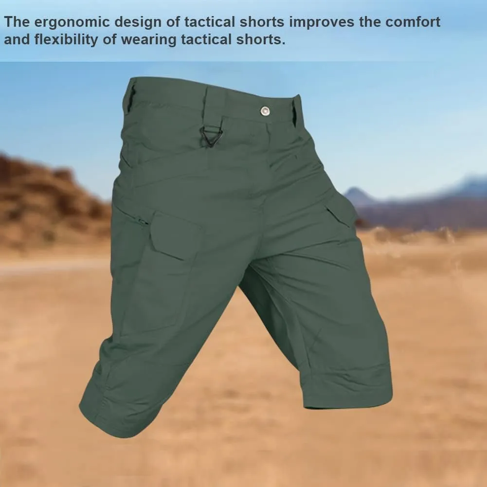 HYCOPROT Men's Tactical Cargo Shorts Waterproof Lightweight Work Short Quick Dry Military Multi Pockets Ripstop for Hiking