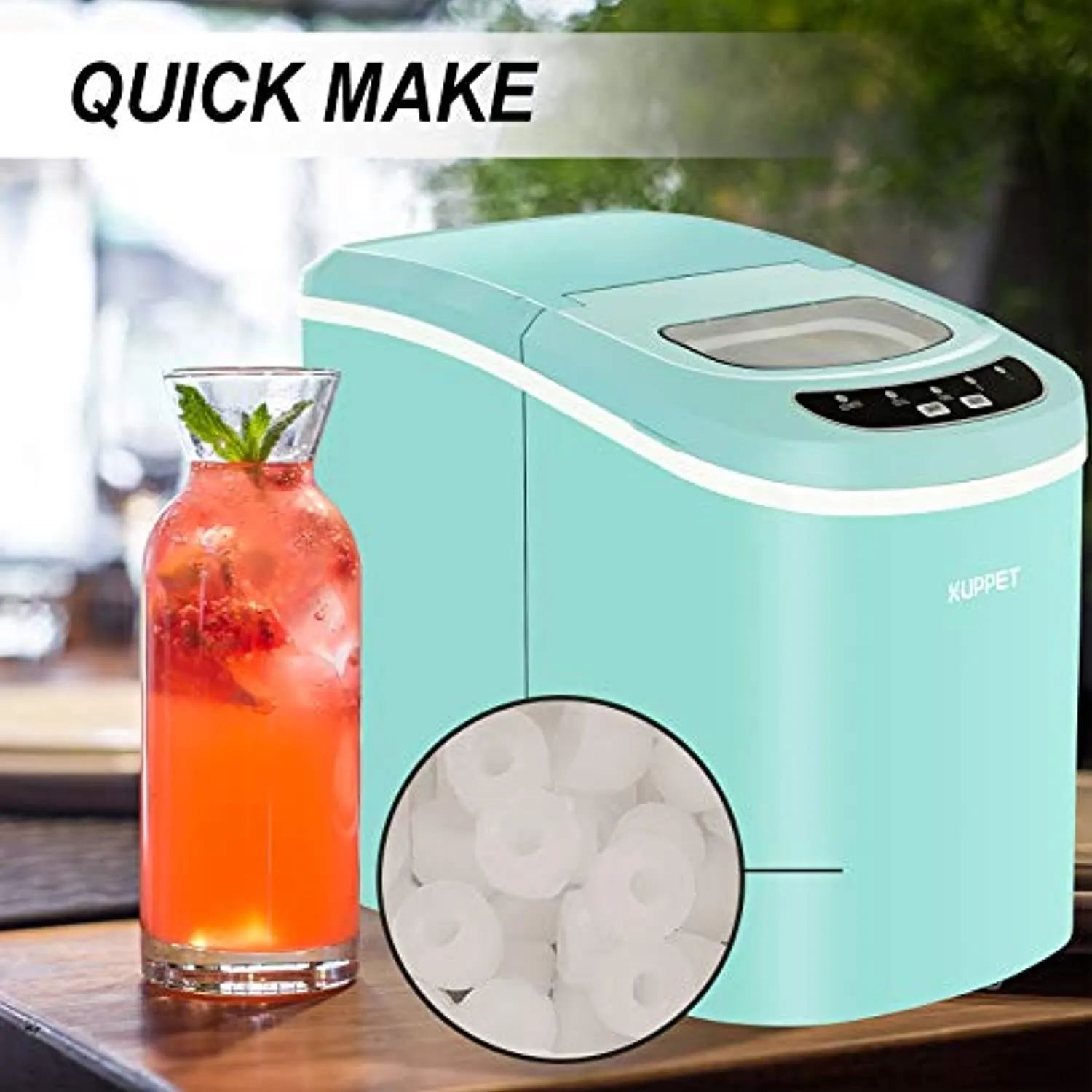 Ice Cube Maker Machine with 26lbs Daily Capacity, 9 Ice Cubes Ready in 8 Minutes