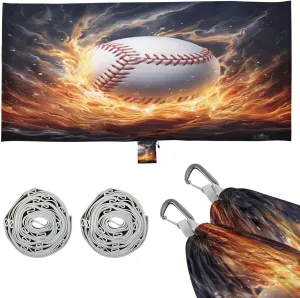 Ice Fire Baseball Camping Hammock, Single Portable Hammocks with Tree Straps & Attached Carry Bag, 330Lbs Capacity Perfect for Outside Indoor Hiking Beach Backpack Travel