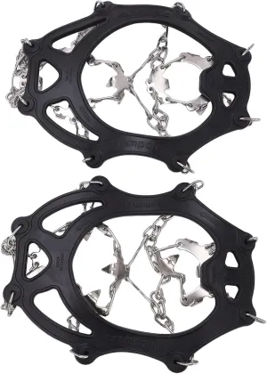 Ice Traction Rankings, Snow Handles with Strong Stainless Steel Tips for Mountaineering Mountaineering, Ecological Material, Black, 2 Crampons with Storage Bag