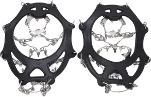 Ice Traction Rankings, Snow Handles with Strong Stainless Steel Tips for Mountaineering Mountaineering, Ecological Material, Black, 2 Crampons with Storage Bag