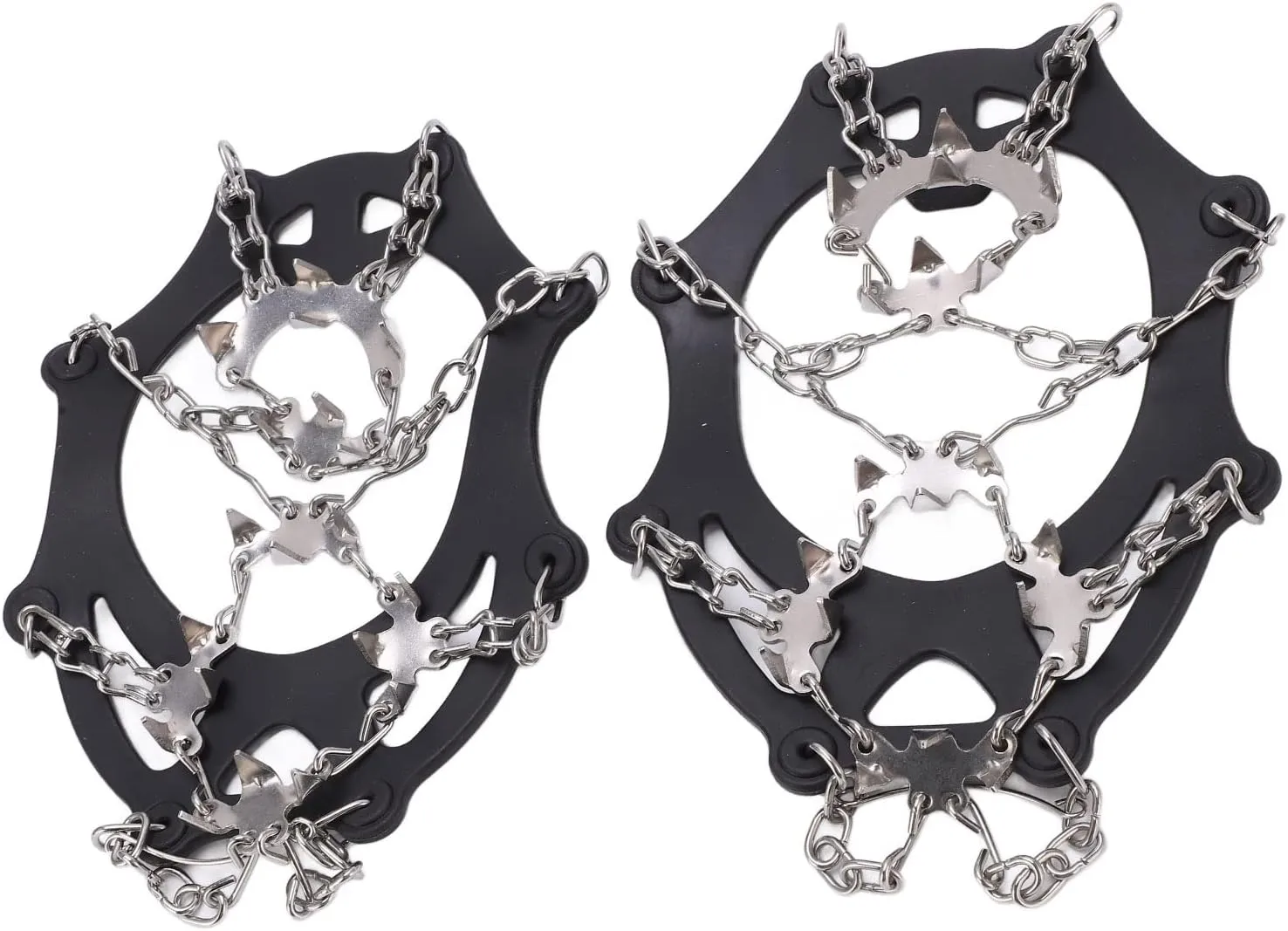 Ice Traction Rankings, Snow Handles with Strong Stainless Steel Tips for Mountaineering Mountaineering, Ecological Material, Black, 2 Crampons with Storage Bag