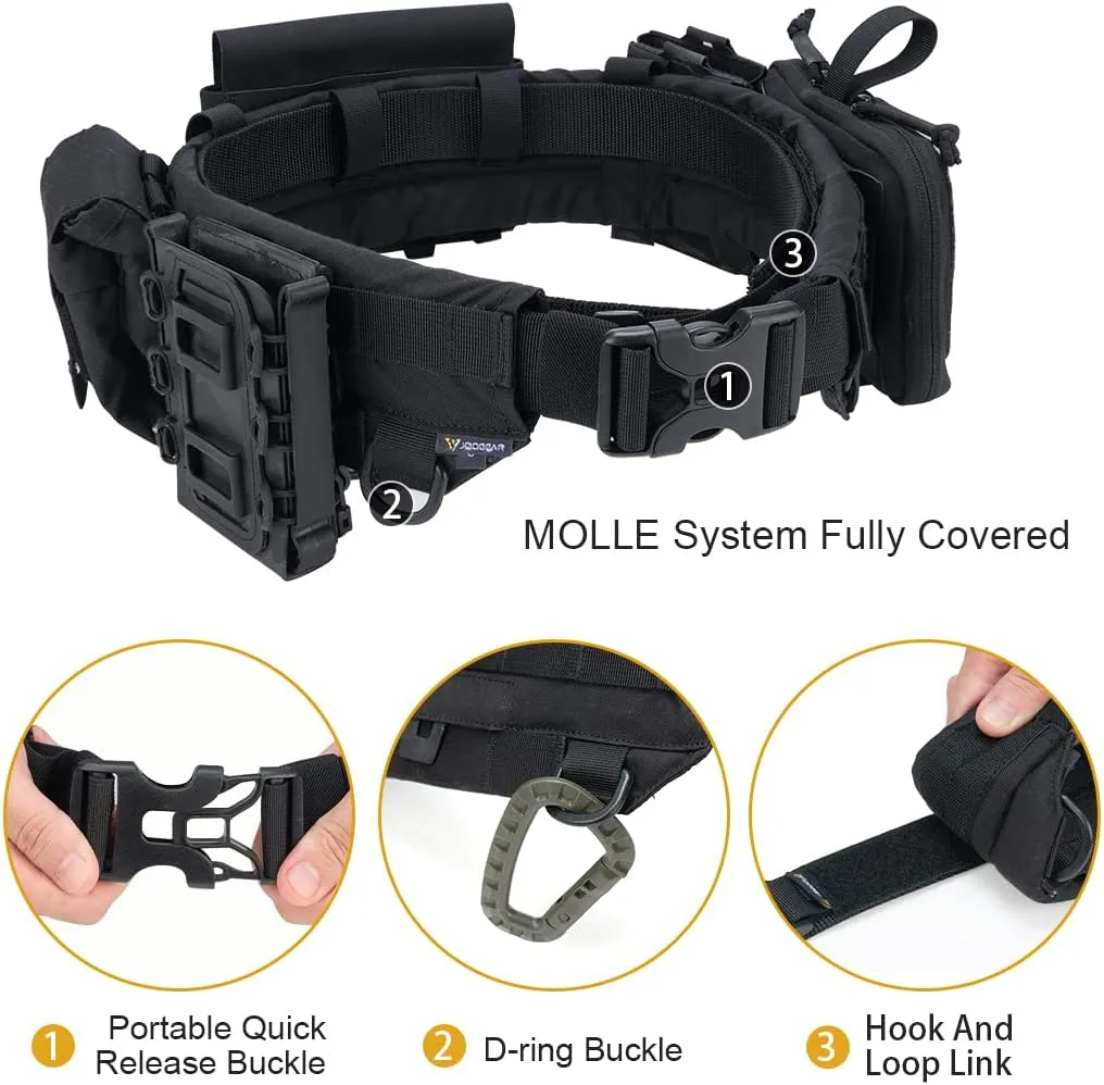 IDOGEAR Tactical Belt MOLLE Military Belt Modular Rigger's Belt Adjustable Combat Belt With Inner Belt And Outer Belt Set