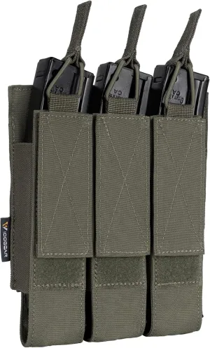 IDOGEAR Triple Mag Pouches Tactical Magazine Pouch Molle Open Top Kriss Mag Pouch for MP5 Magazines