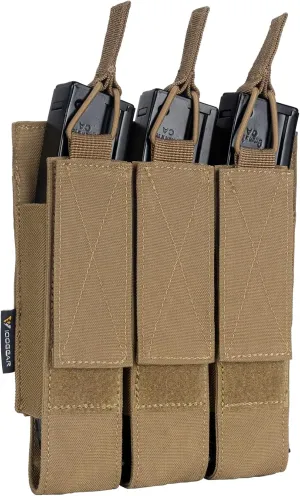 IDOGEAR Triple Mag Pouches Tactical Magazine Pouch Molle Open Top Kriss Mag Pouch for MP5 Magazines