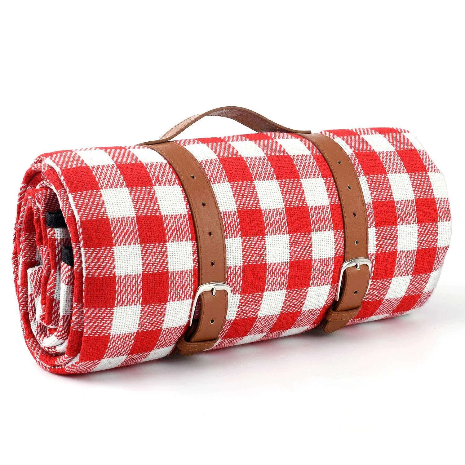 In Stock Waterproof Picnic Blanket Stripe Outdoor Foldable Camping Thick PU Leather Picnic Mat