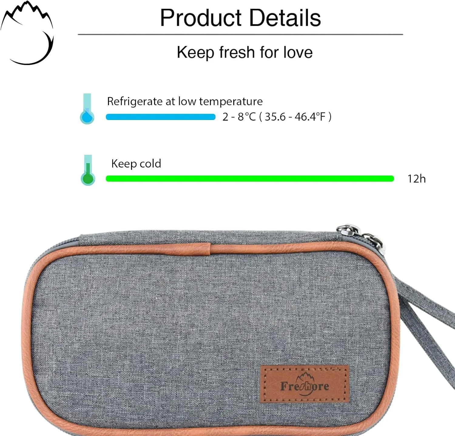 Insulin Cooler Travel Case for Diabetic Organize Medication Insulated Cooling Bag,Grey