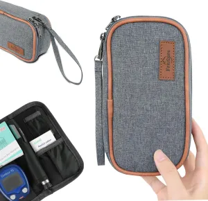 Insulin Cooler Travel Case for Diabetic Organize Medication Insulated Cooling Bag,Grey