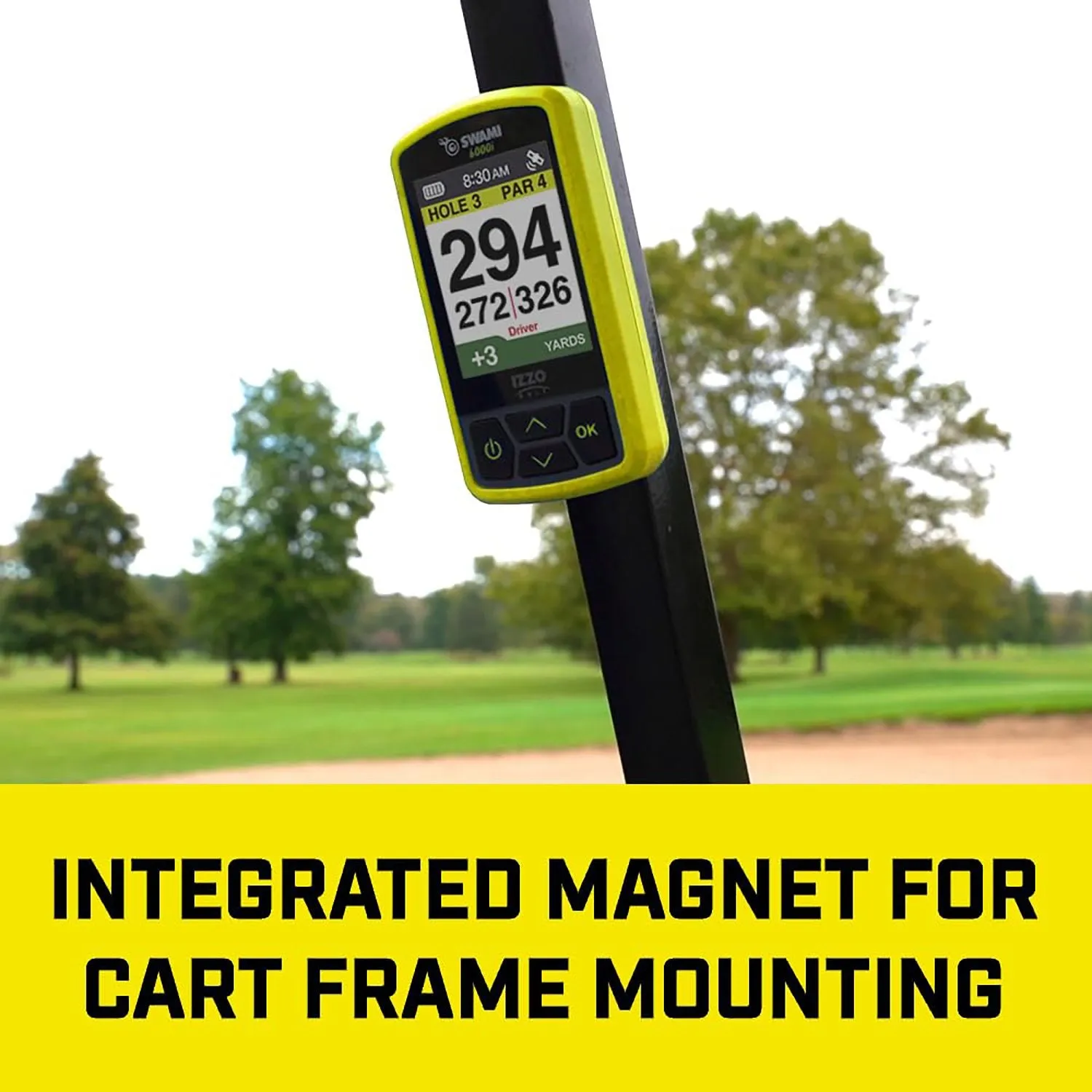 IZZO Golf Swami 6000 Handheld Golf GPS Rangefinder, Water-Resistant, 16h Battery, Yellow