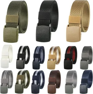 JaGely 15 Pack Nylon Hunting Belt Webbing Canvas Military Belt Tactical Men Waist Belt Web Belt with Plastic Buckle for Christmas Men Gifts Outdoor