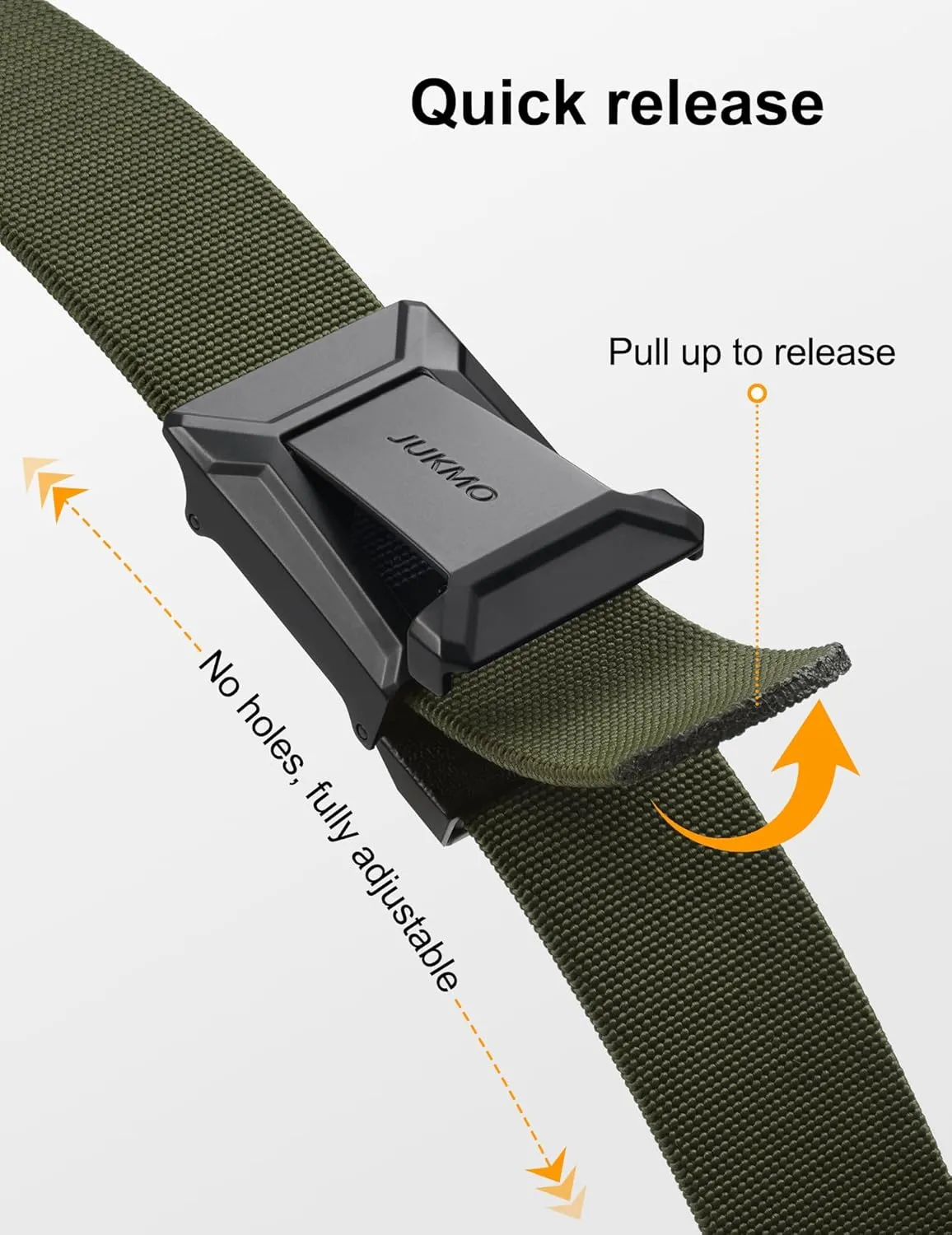 JUKMO Stretch Tactical Belt for Men,2 Pack Military Work Rigger Hiking 1.5" Elastic Nylon Web Quick Release Belt in Gift Box