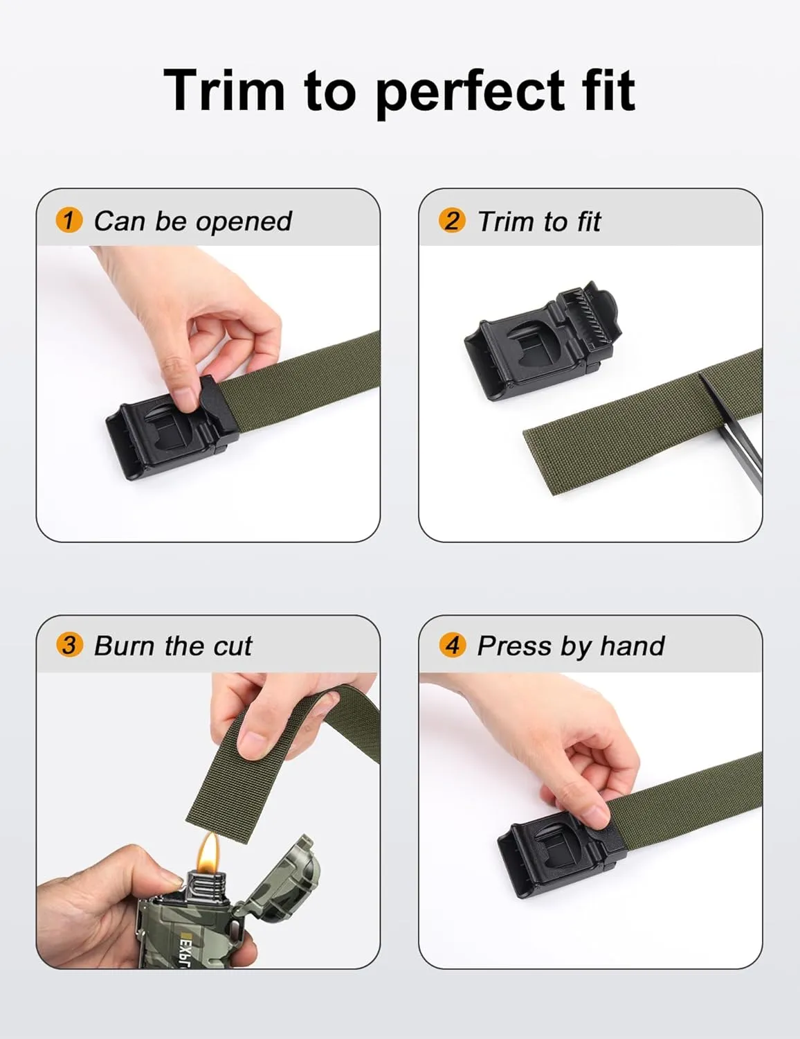 JUKMO Stretch Tactical Belt for Men,2 Pack Military Work Rigger Hiking 1.5" Elastic Nylon Web Quick Release Belt in Gift Box
