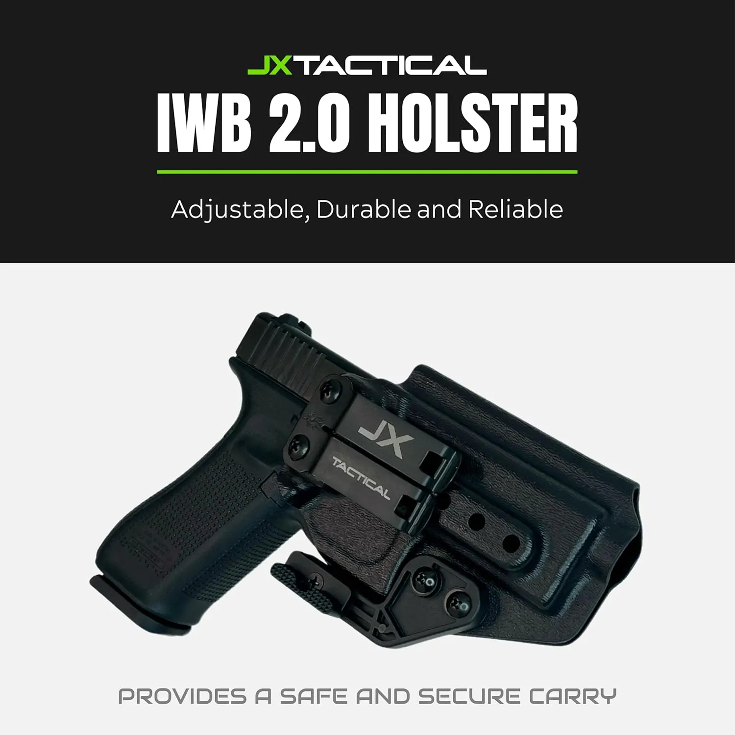 JX Tactical Inside Waist Band 2.0 - Concealed Carry Pistol Holster, Concealment Wing, Optics Ready - Made in USA