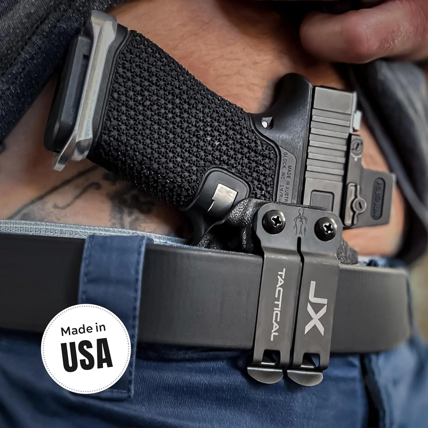 JX Tactical Inside Waist Band 2.0 - Concealed Carry Pistol Holster, Concealment Wing, Optics Ready - Made in USA
