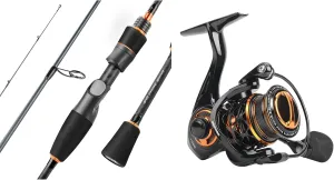 KastKing Zephyr Spin Finesse Fishing Rod,7'2", Ex Fast, Light & KastKing Zephyr 1000 SFS Finesse Ultralight-Ice Spinning Fishing Reel