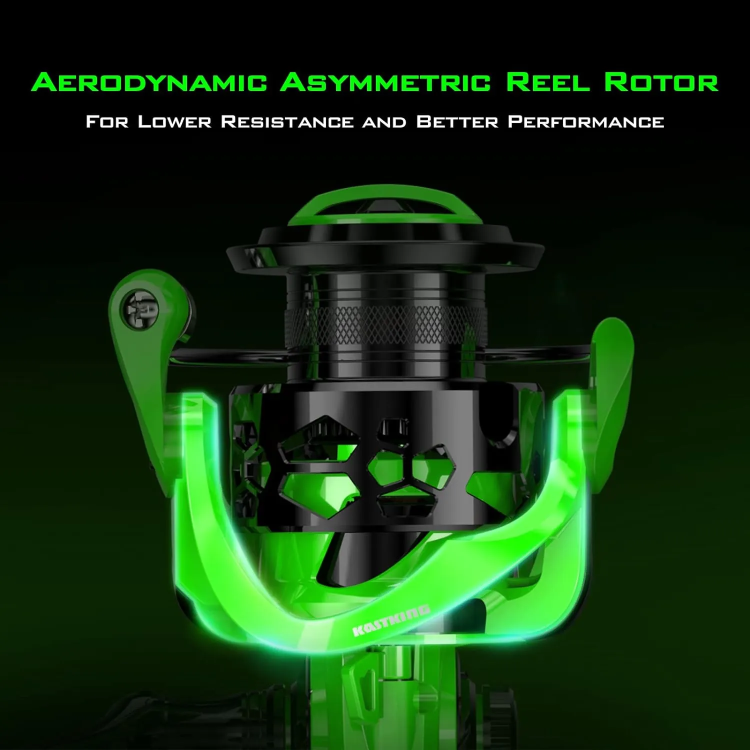 KastKing Zephyr Spinning Reels – 7 1/6 1 BB – Carbon Fiber Drag – Stainless Steel Shaft – Aluminum & CNC Spool – Black/Green/Orange – Sizes 500/1000 SFS – Ultralight to Heavy-Duty